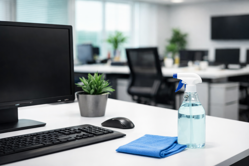 Kontor som precis städats av professionell städfirma