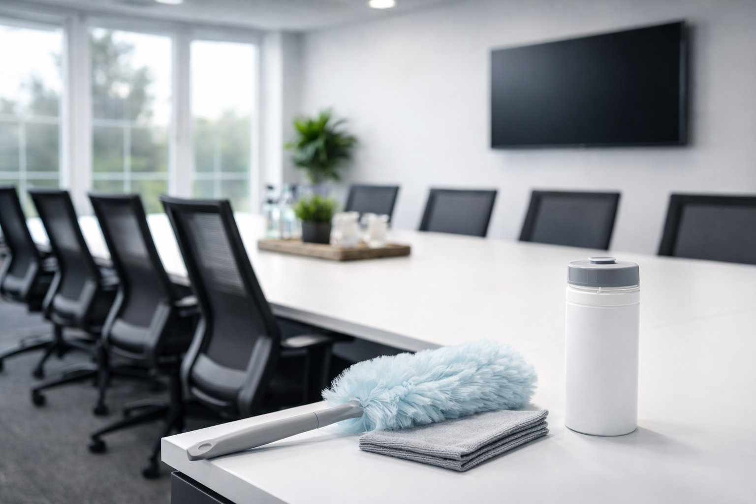 Kontor som precis städats av professionell städfirma